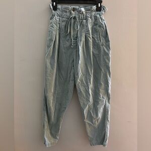 Free People Margate Pleated Corduroy Paperbag Pant
